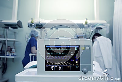 Hemodynamic parameters of heavy patient Stock Photo