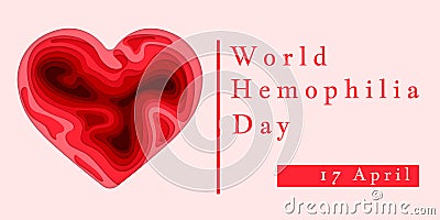 Hemophilia World Day Poster. Emblem medical sign for 17 april. World blood donor day. Vector illustration Vector Illustration