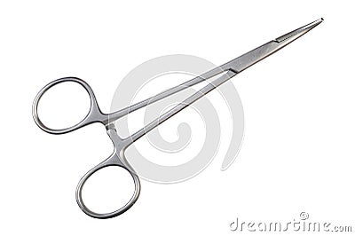 Hemostats isolated on white Stock Photo