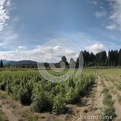 Hemp field. high resolution, Isolated on White Background. Stock Photo