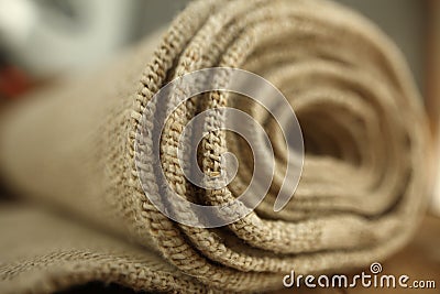 Hemp fiber fabric cannabis leaf Stock Photo