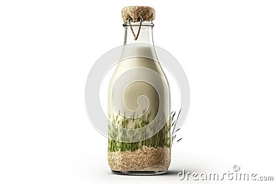 Hemp Milk. high resolution, Isolated on White Background. Stock Photo