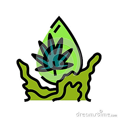 hemp oil liquid yellow color icon vector illustration Vector Illustration