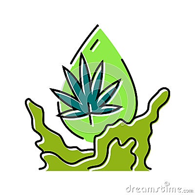 hemp oil liquid yellow color icon vector illustration Cartoon Illustration