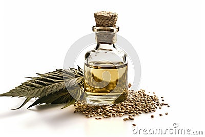 Hemp Oil. high resolution, Isolated on White Background. Stock Photo