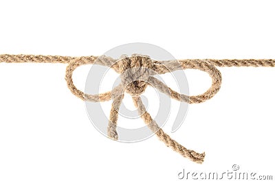 Hemp rope with bow knot Stock Photo