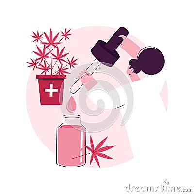 Hemp seed oil abstract concept vector illustration. Vector Illustration