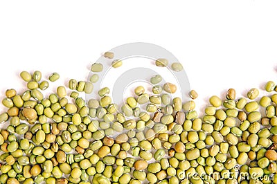 Hemp seeds on white background with copy space for text. Top view macro close up. Cannabis therapy concept. Stock Photo