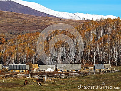 Hemu village in Xinjiang, China Stock Photo