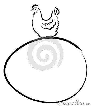 Hen and egg Vector Illustration