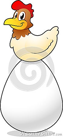 Hen with egg Stock Photo