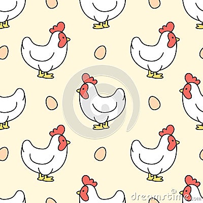 Hen and egg Seamless Pattern Background Stock Photo