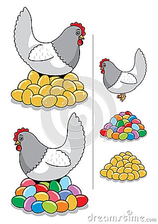 Hen & Eggs Vector Illustration
