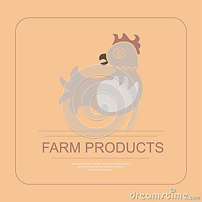 Hen in flat design Vector Illustration