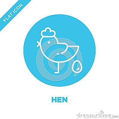 hen icon vector from seasons collection. Thin line hen outline icon vector illustration. Linear symbol for use on web and mobile Vector Illustration