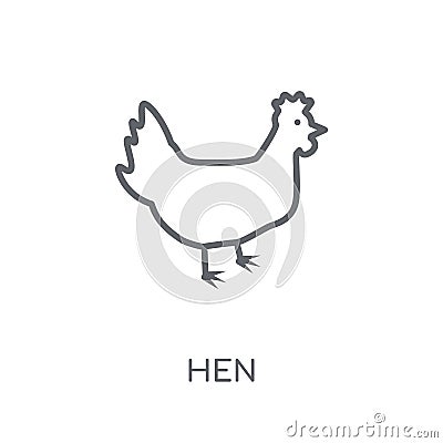 Hen linear icon. Modern outline Hen logo concept on white backgr Vector Illustration