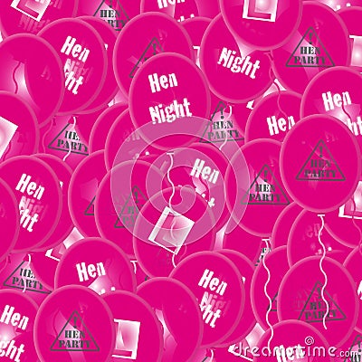 Hen Party Ballons Background Stock Photo