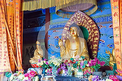 Budda Statues at Yongtai Temple. a famous historic site in Dengfeng, Henan, China. Stock Photo