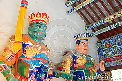 Statues at Yongtai Temple. a famous historic site in Dengfeng, Henan, China. Stock Photo