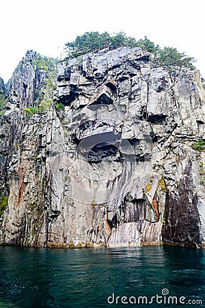 Hengjanefossen waterfall Lysefjord Stock Photo