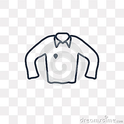 Henley shirt vector icon isolated on transparent background, lin Vector Illustration