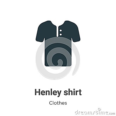 Henley shirt vector icon on white background. Flat vector henley shirt icon symbol sign from modern clothes collection for mobile Vector Illustration