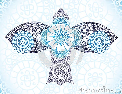 Henna Bird Vector Illustration