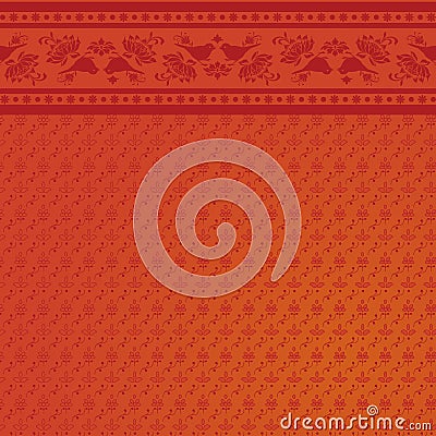 Henna bird saree background Vector Illustration