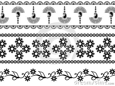 Henna borders Vector Illustration