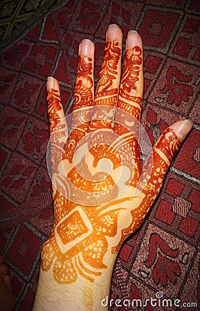 Arabic Henna Designs For Girls Stock Photo