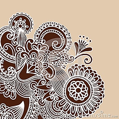 Henna Doodle Vector Illustration Vector Illustration