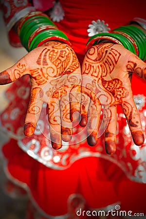 Henna hands Stock Photo