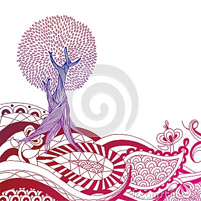 Henna Hill Vector Illustration