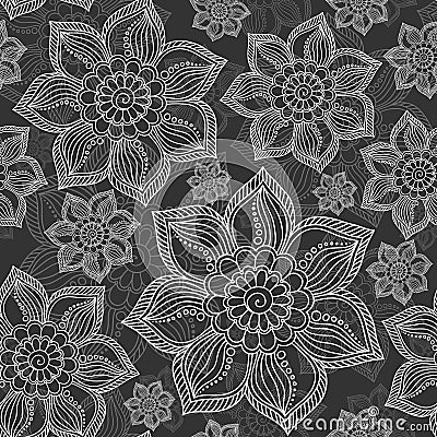 Henna Mehendi Tattoo Seamless Pattern Stock Photo