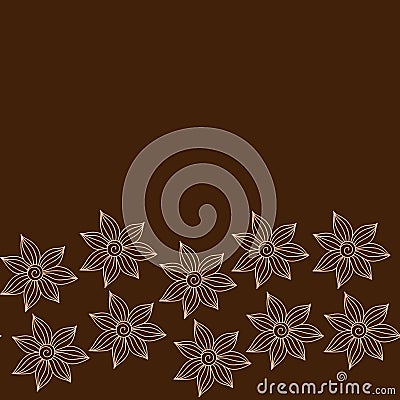 Henna Mehendy Tattoo Seamless Pattern on a brown background Vector Illustration