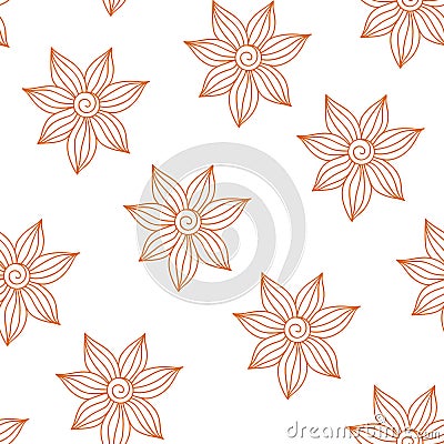 Henna Mehendy Tattoo Seamless Pattern on a white background Vector Illustration