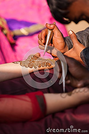 Henna mehndi ceremony Stock Photo