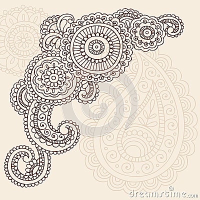 Henna Mehndi Doodle Vector Abstract Design Vector Illustration