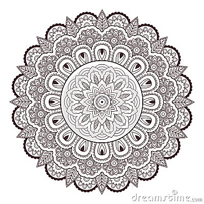 Henna paisley mehndi tattoo doodle seamless vector pattern Vector Illustration