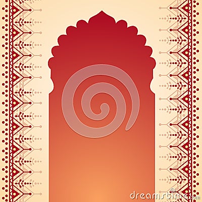 Henna temple gate design Vector Illustration