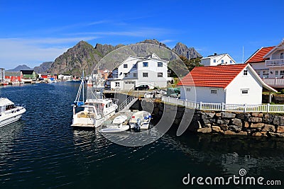 Henningsvaer fishing town in Norway Stock Photo