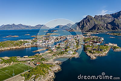 Henningsvaer Lofoten is an archipelago in the county of Nordland, Norway Stock Photo