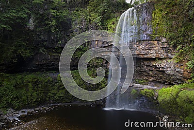 Henrhyd Falls in the Brecon Beacons National Park Stock Photo