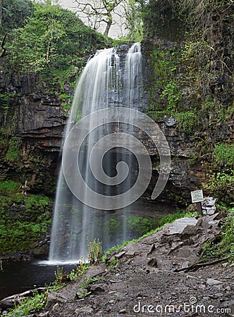 Henrhyd Falls at Coelbren Stock Photo