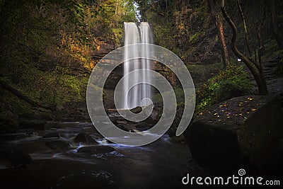 Henrhyd Falls at Coelbren, South Wales UK Stock Photo
