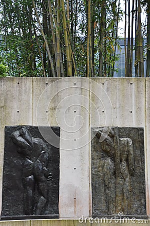 Henri Matisse`s Wall with Back at Lillie and Hugh Roy Cullen Sculpture Garden in Houston, Texas Editorial Stock Photo