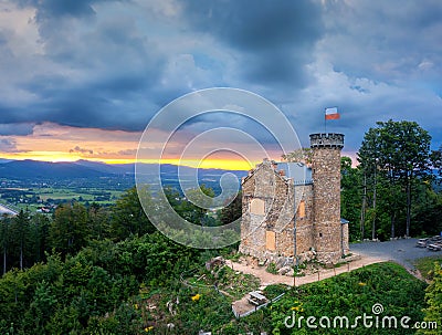 Henry Castle on Grodna in Lower Silesia, Poland Stock Photo