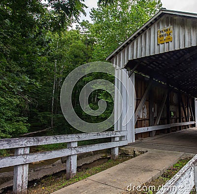 Henry Covered Bridge in Southeastern Ohio Stock Photo