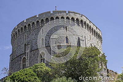 The Henry 3rd Tower located on the North West corner of the ancient Windsor Castle Royal residence in the town of Windsor in Stock Photo