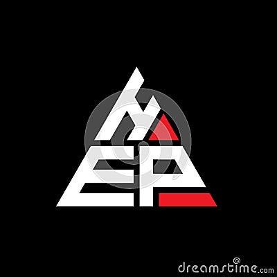 HEP triangle letter logo design with triangle shape. HEP triangle logo design monogram. HEP triangle vector logo template with red Vector Illustration